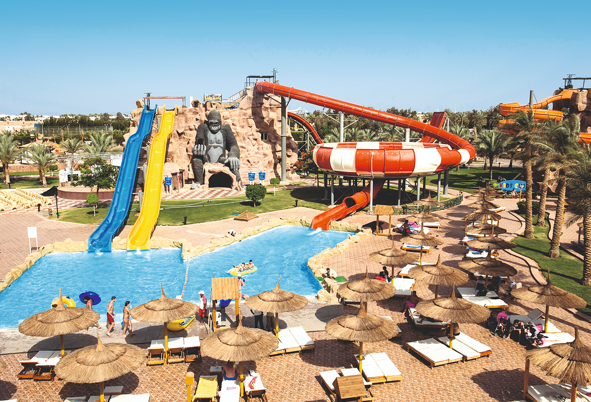 A landscape view of the waterpark offering at Aqua Blu Sharm El Sheikh