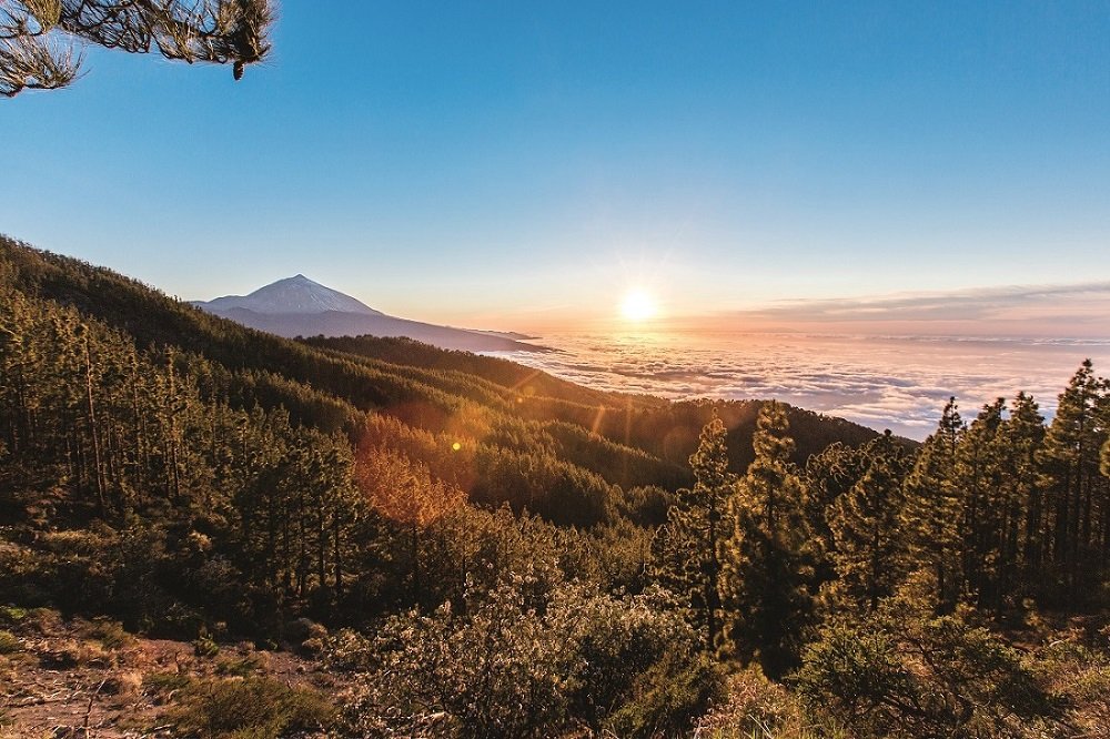Tenerife sunset in mountains