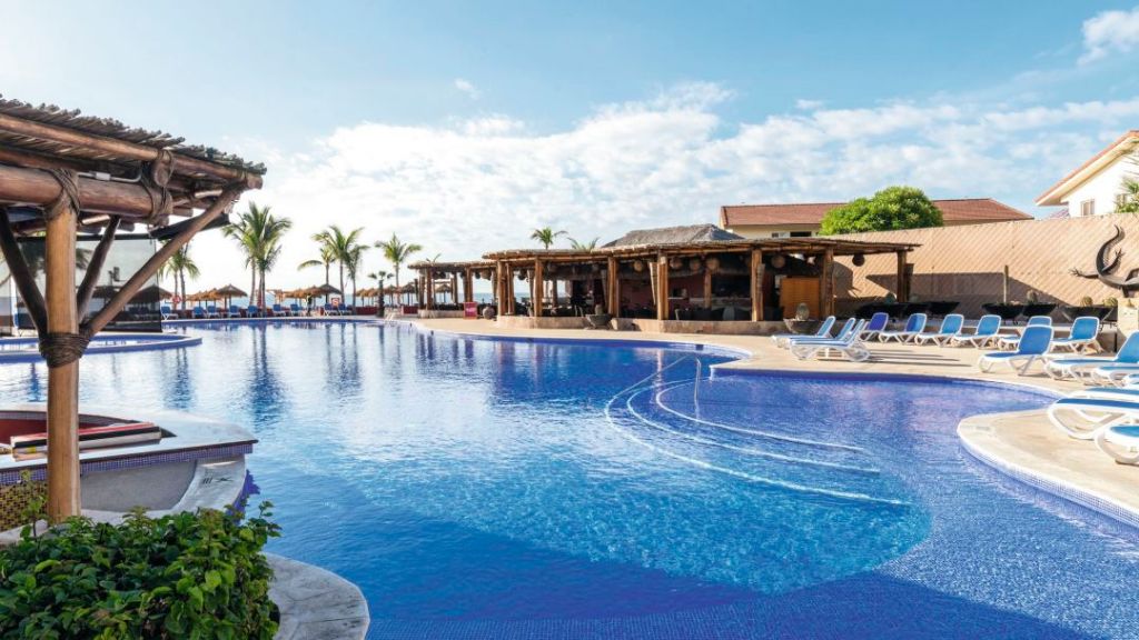 Pool area at the Royal Decameron Los Cabos hotel in Mexico