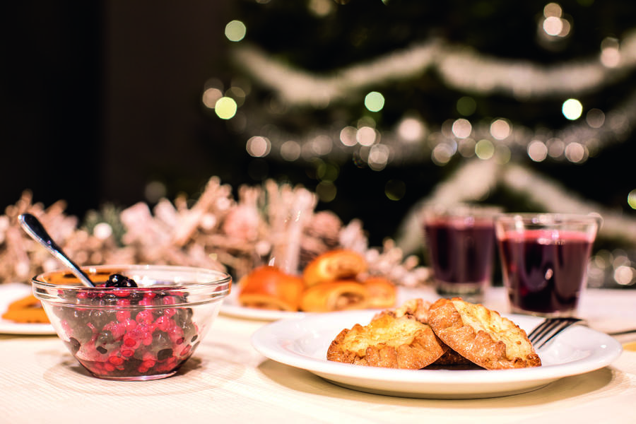 Pastry dessert and berries in Lapland