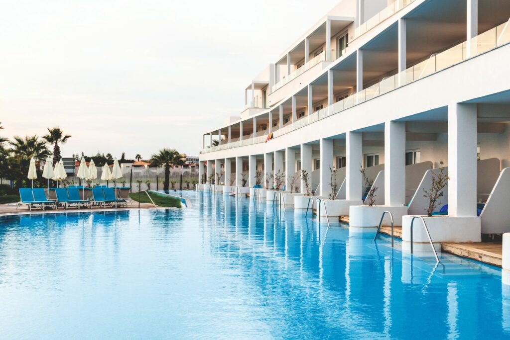 The swim up pool at Holiday Village Aliathon in Cyprus