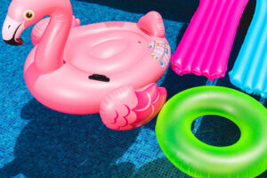 inflatables in a pool