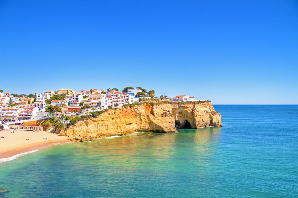 The village Carvoeiro in the Algarve Portugal
