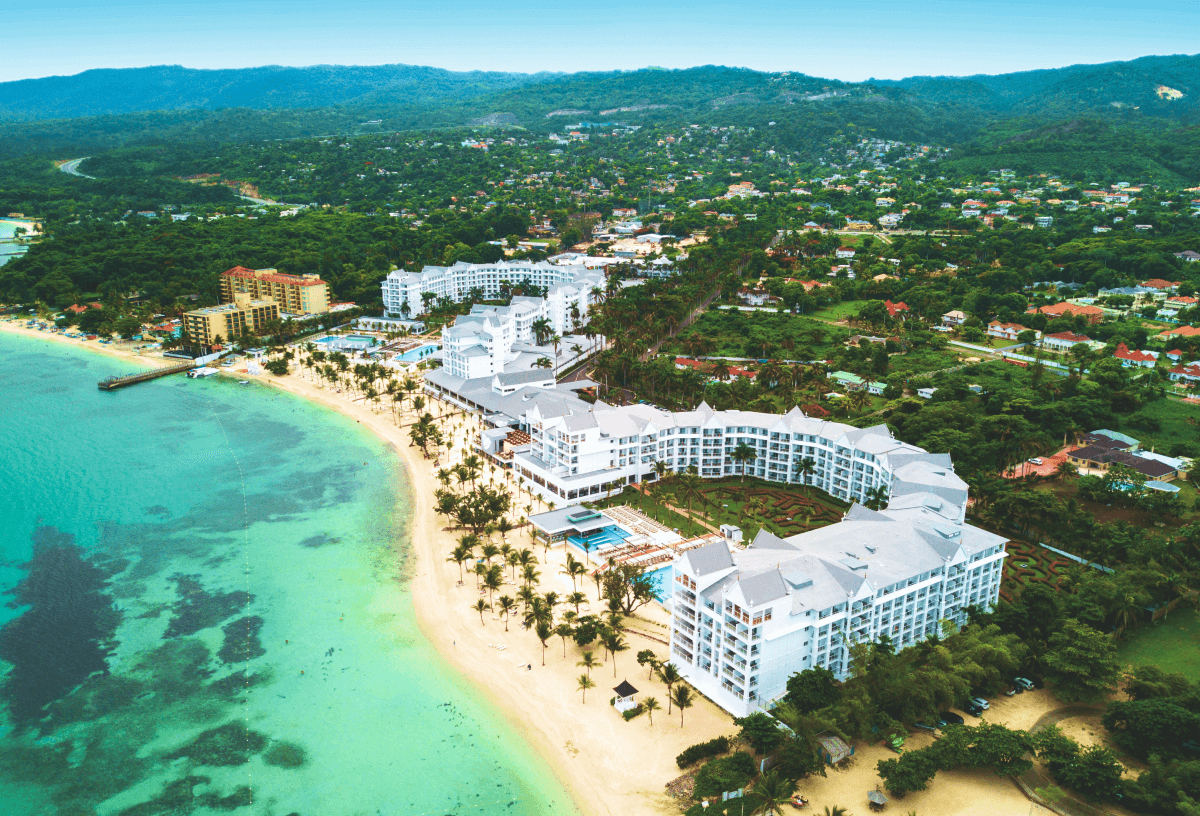 Birds eye view of the whole Riu Ochos Rios hotel in Jamaica